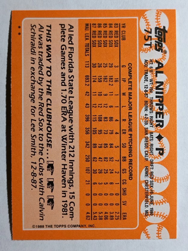 1988 Topps Traded #75T Al Nipper