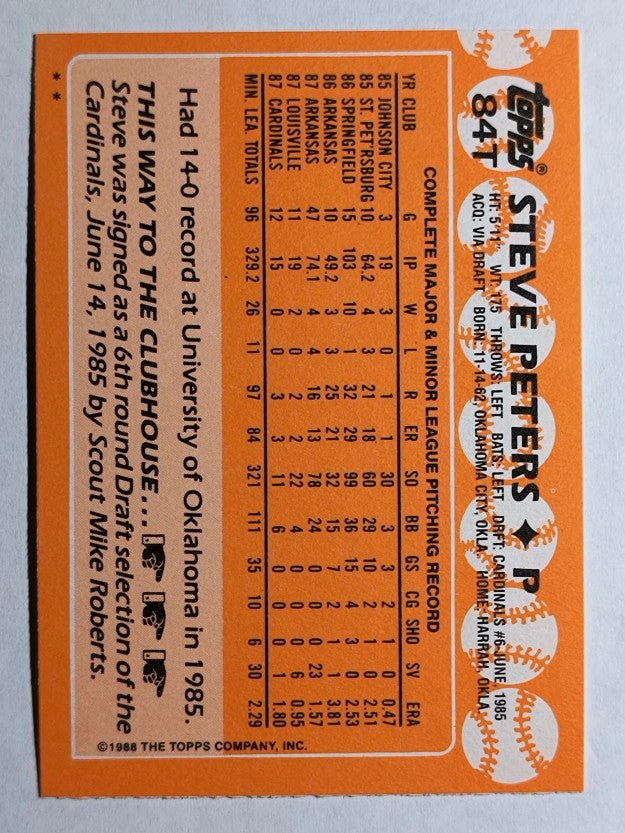 1988 Topps Traded #84T Steve Peters