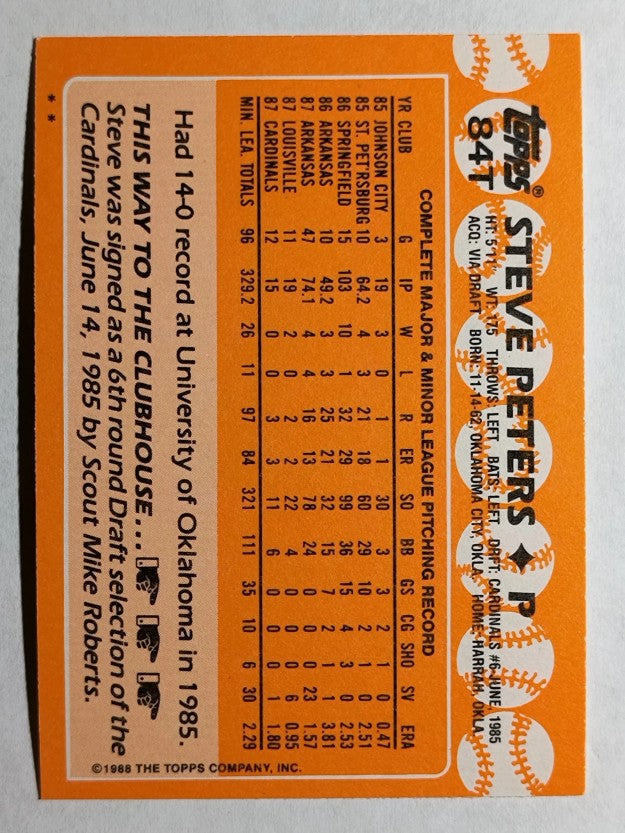 1988 Topps Traded #84T Steve Peters