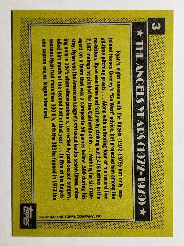 1990 Topps #3 Nolan Ryan Angels