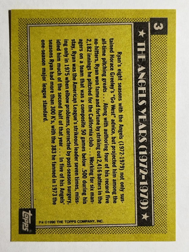 1990 Topps #3 Nolan Ryan Angels