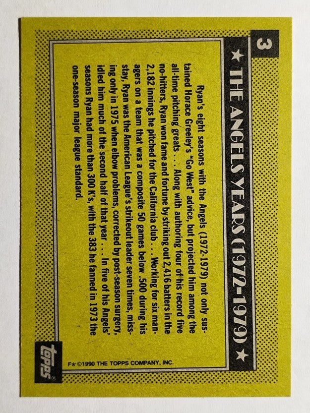 1990 Topps #3 Nolan Ryan Angels