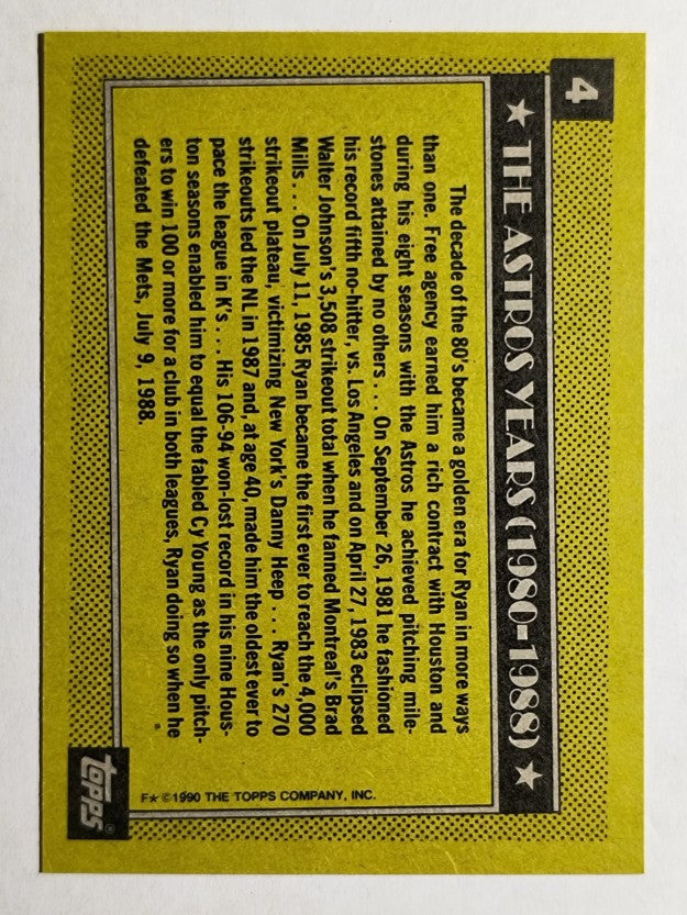 1990 Topps #4 Nolan Ryan Astros