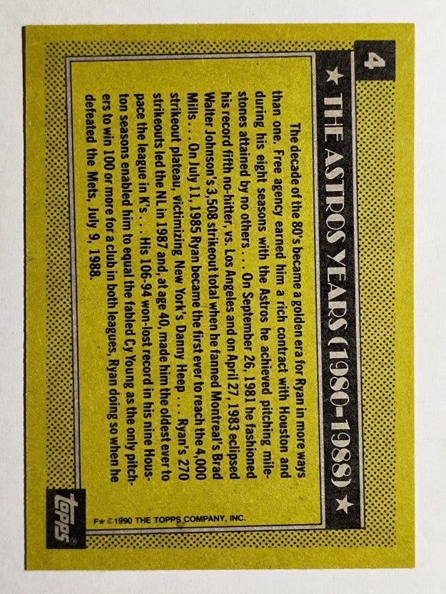 1990 Topps #4 Nolan Ryan Astros