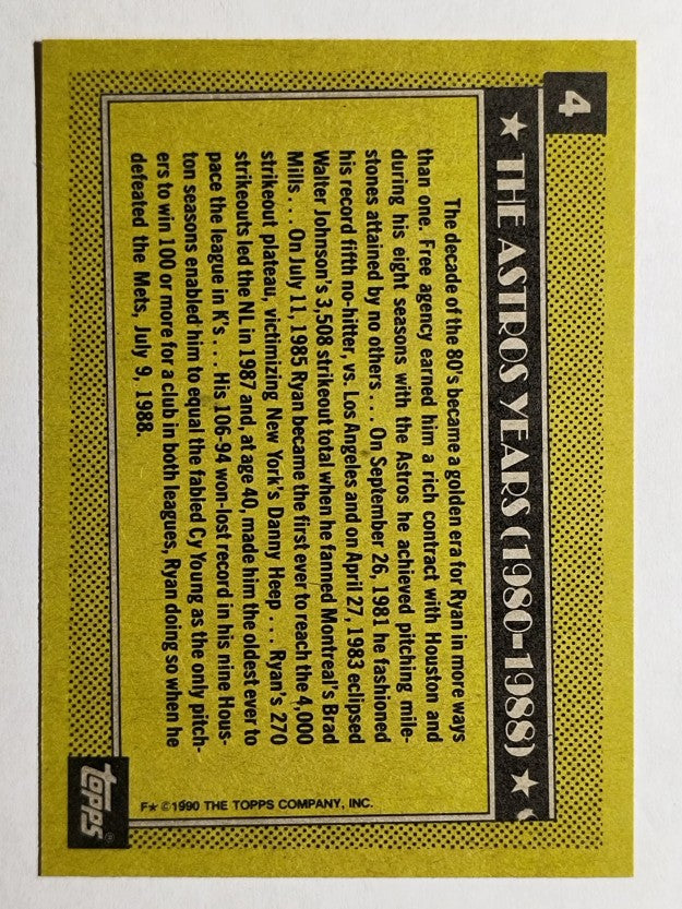 1990 Topps #4 Nolan Ryan Astros