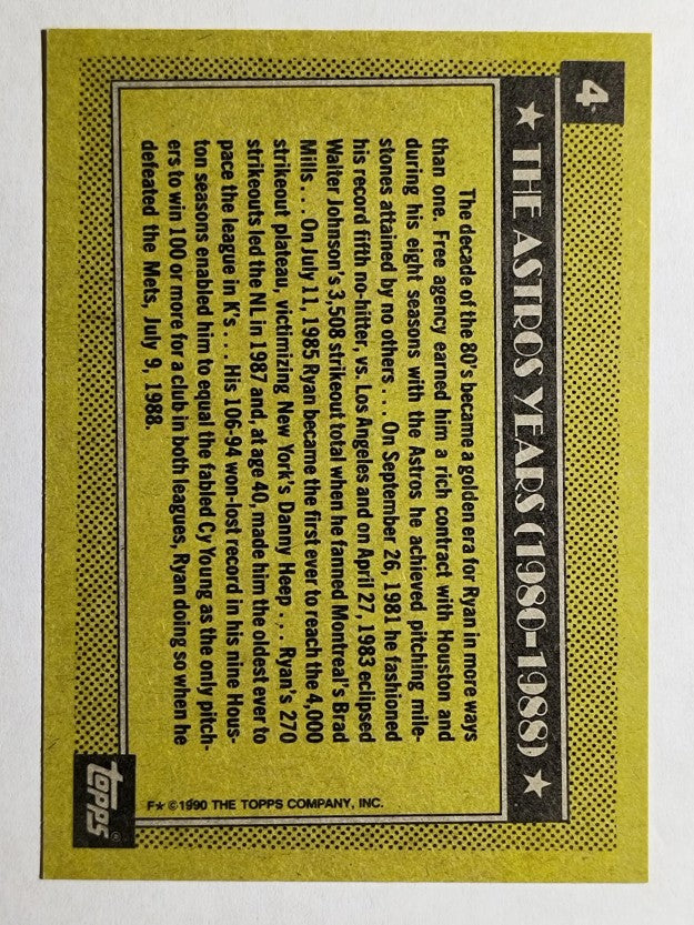 1990 Topps #4 Nolan Ryan Astros