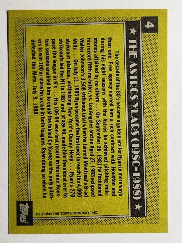 1990 Topps #4 Nolan Ryan Astros