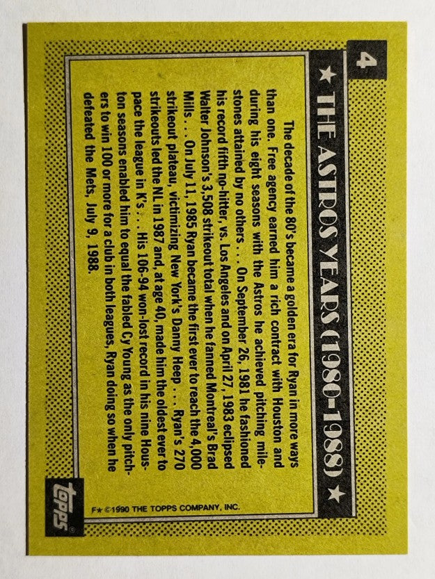 1990 Topps #4 Nolan Ryan Astros