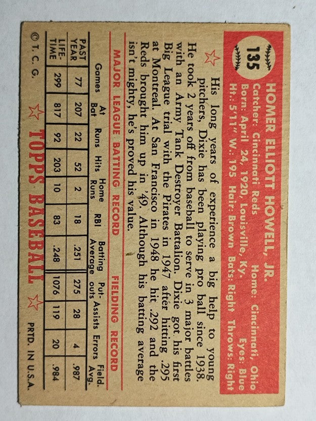 1952 Topps #135 Dixie Howell (VGEX)