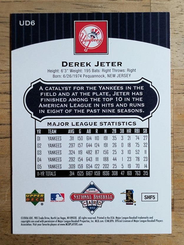 2006 Upper Deck National Baseball Card Day #UD6 Derek Jeter