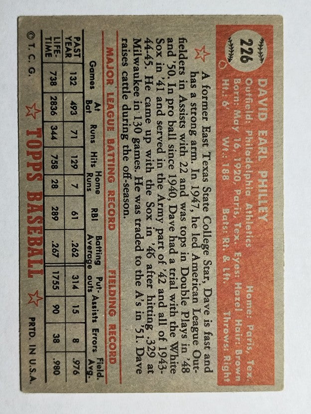 1952 Topps #226 Dave Philley (VG)
