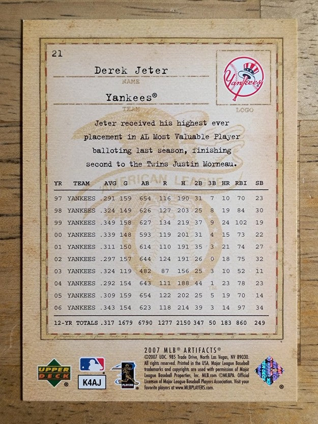 2007 Artifacts #21 Derek Jeter