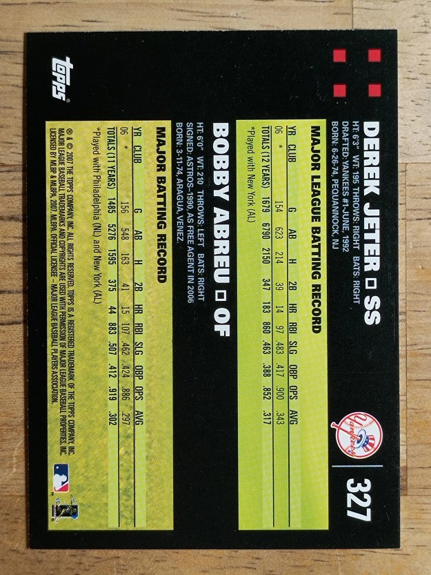 2007 Topps #327 Bob Abreu/Derek Jeter CC