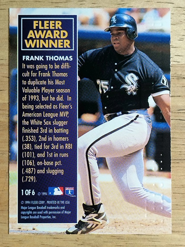1995 Fleer Award Winners #1 Frank Thomas