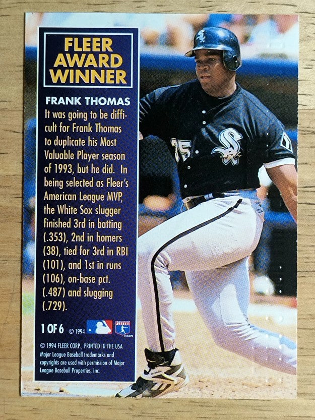 1995 Fleer Award Winners #1 Frank Thomas