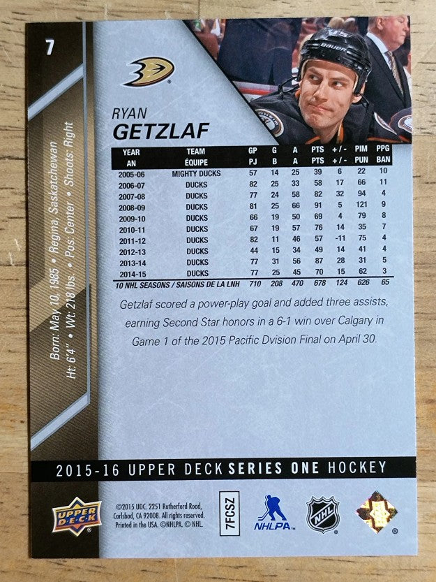2015-16 Upper Deck #7 Ryan Getzlaf