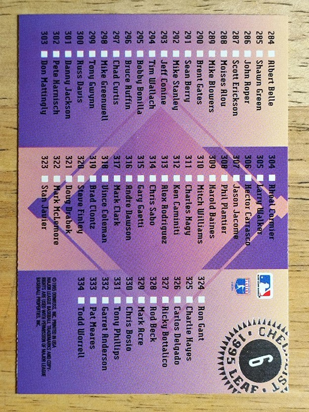 1995 Leaf Checklists #6 Greg Maddux