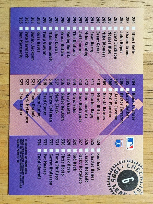 1995 Leaf Checklists #6 Greg Maddux