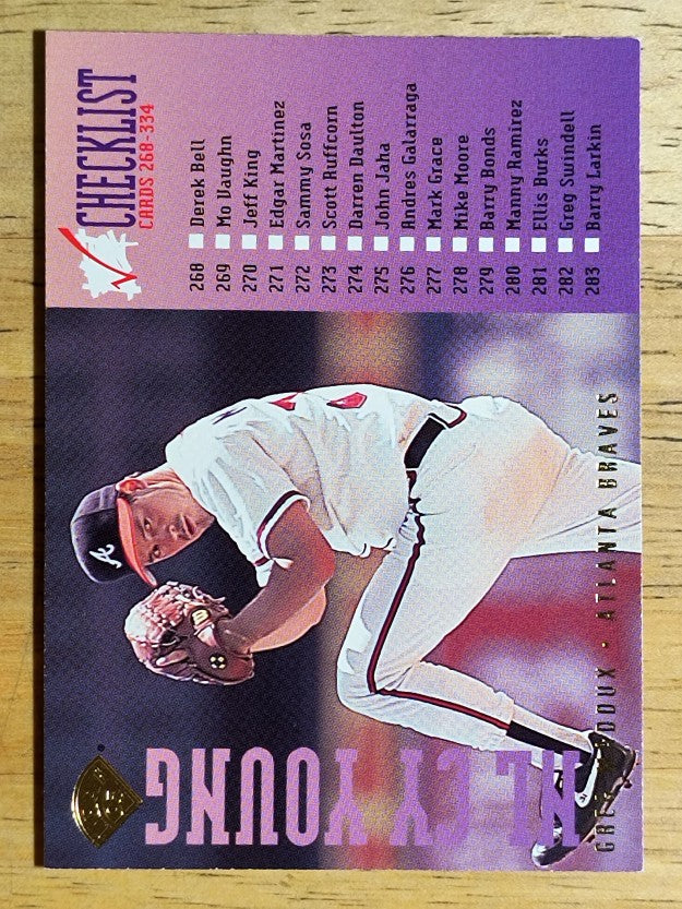 1995 Leaf Checklists #6 Greg Maddux