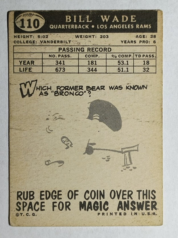 1959 Topps #110 Bill Wade (GOOD)