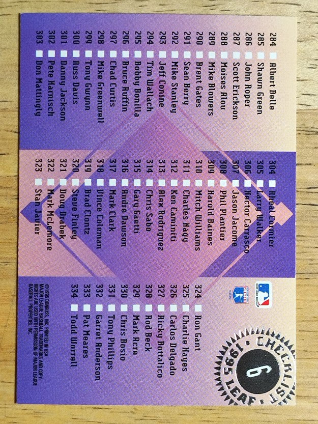 1995 Leaf Checklists #6 Greg Maddux