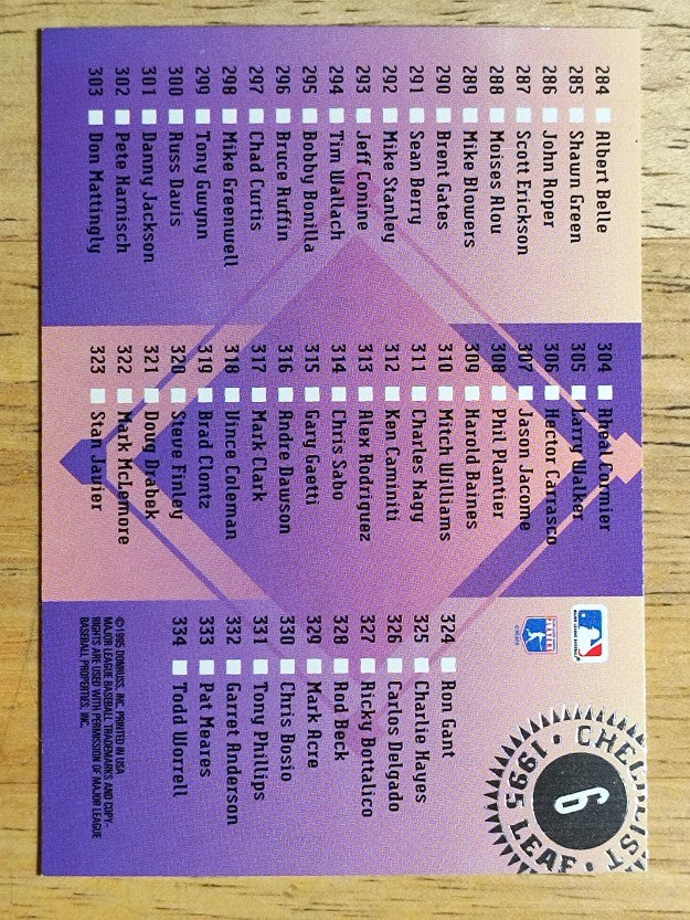 1995 Leaf Checklists #6 Greg Maddux