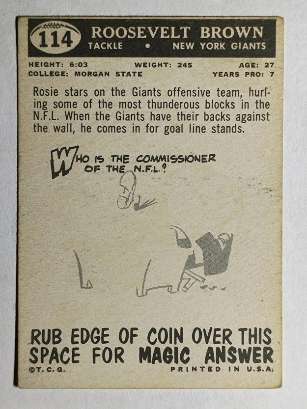 1959 Topps #114 Roosevelt Brown (VGEX)