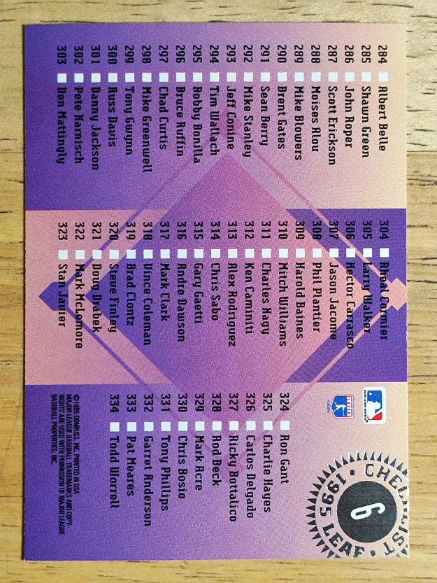 1995 Leaf Checklists #6 Greg Maddux