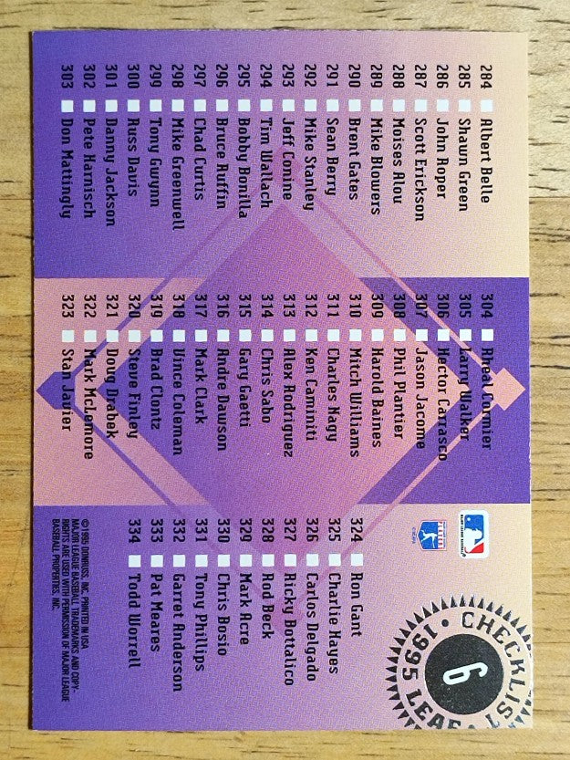 1995 Leaf Checklists #6 Greg Maddux