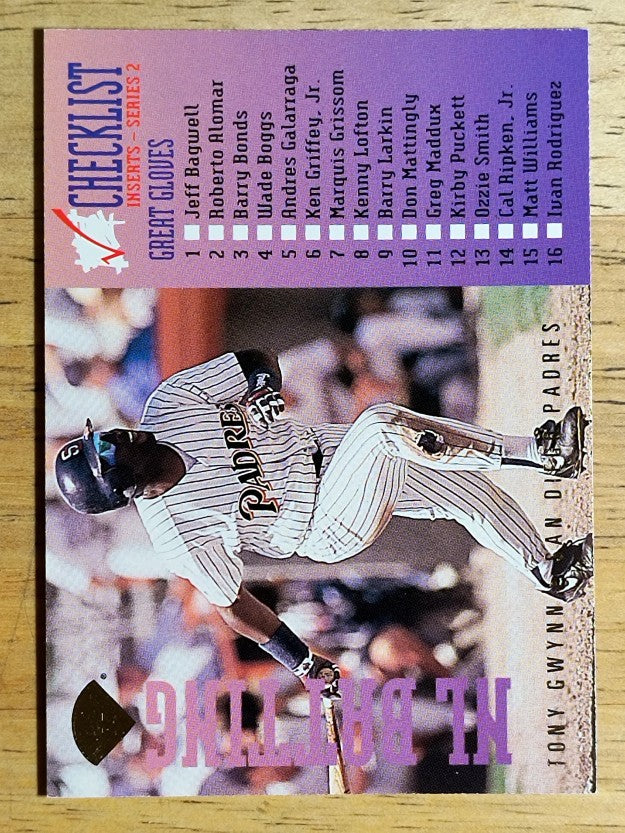 1995 Leaf Checklists #7 Tony Gwynn
