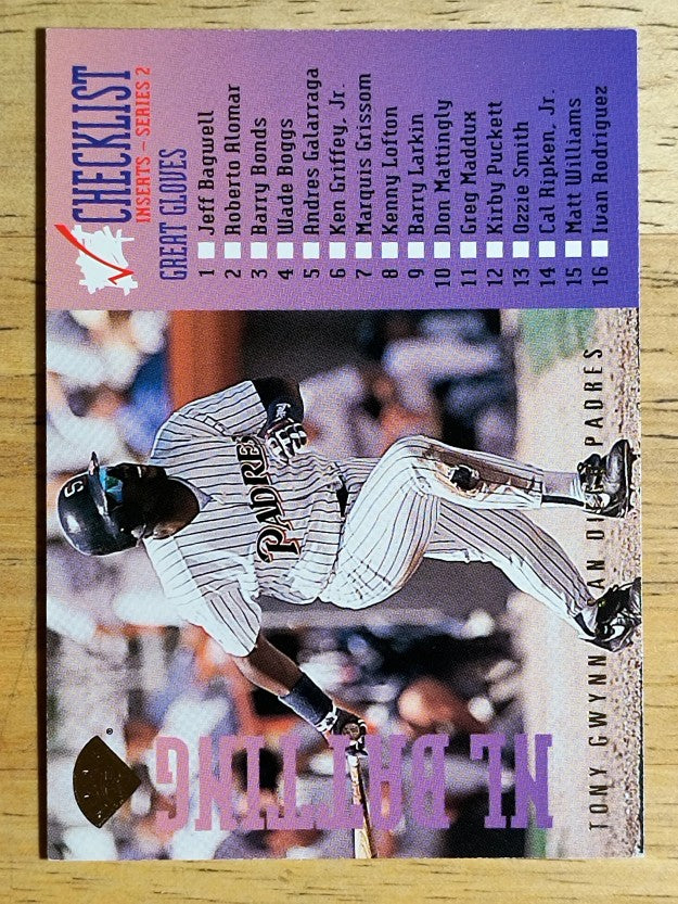 1995 Leaf Checklists #7 Tony Gwynn