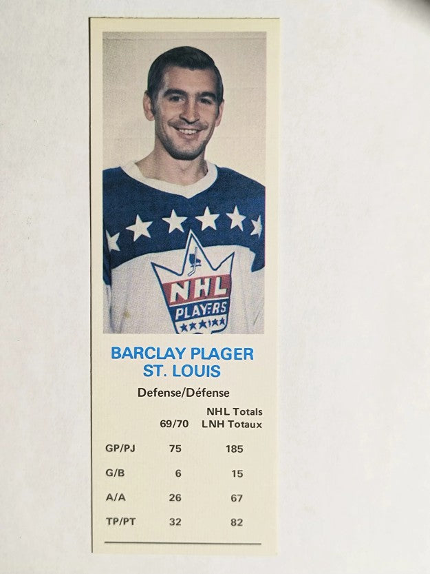 1970-71 Dad's Cookies #101 Barclay Plager (MINT)