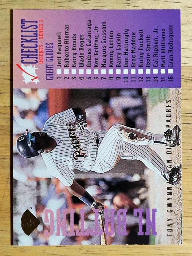 1995 Leaf Checklists #7 Tony Gwynn