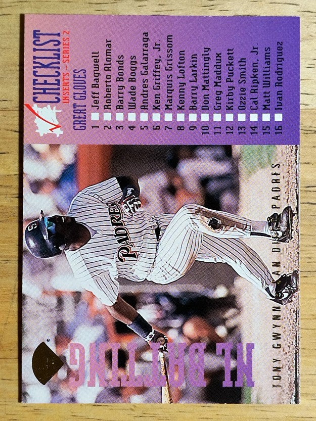 1995 Leaf Checklists #7 Tony Gwynn