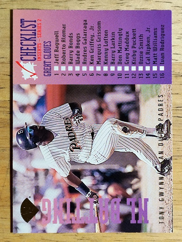1995 Leaf Checklists #7 Tony Gwynn