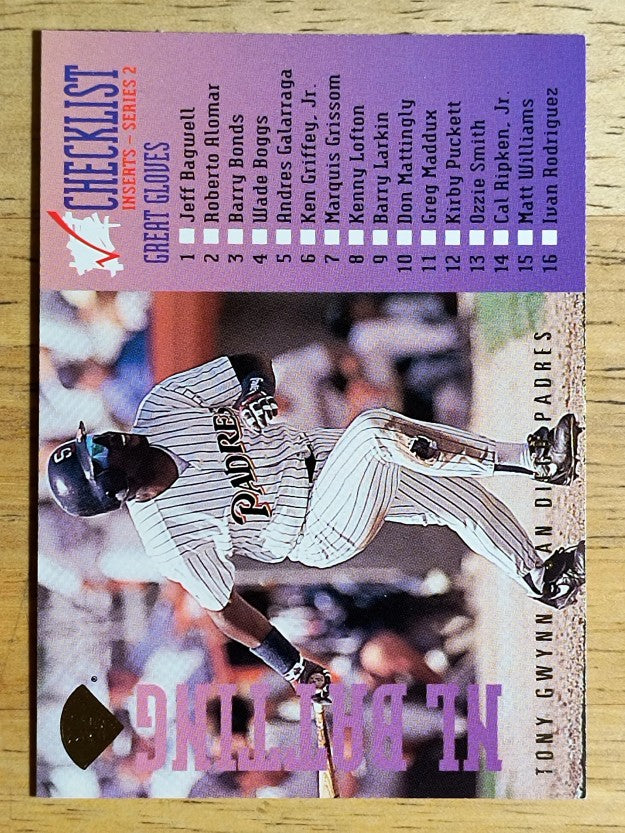 1995 Leaf Checklists #7 Tony Gwynn