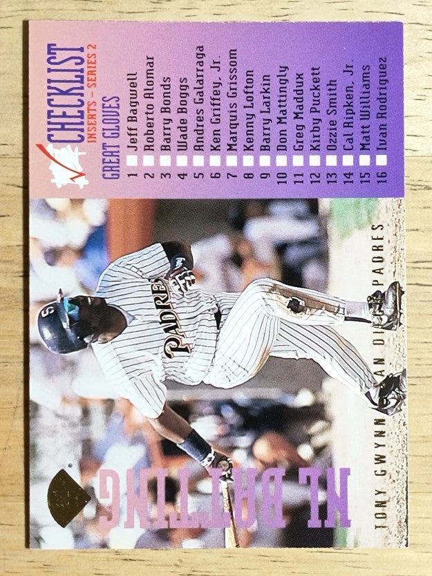 1995 Leaf Checklists #7 Tony Gwynn