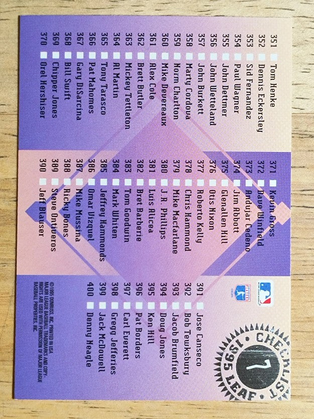 1995 Leaf Checklists #7 Tony Gwynn
