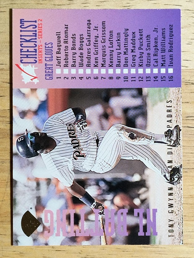 1995 Leaf Checklists #7 Tony Gwynn