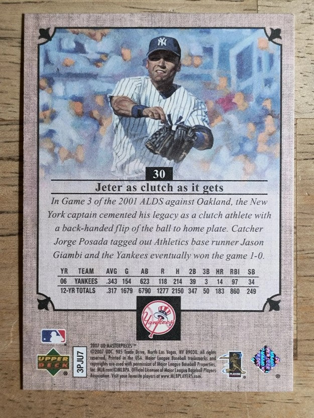 2007 UD Masterpieces #30 Derek Jeter