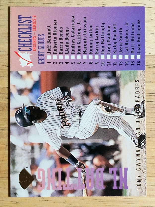 1995 Leaf Checklists #7 Tony Gwynn