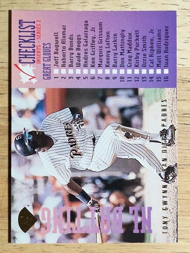 1995 Leaf Checklists #7 Tony Gwynn