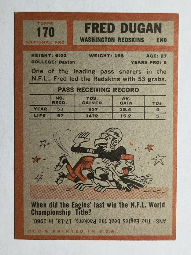 1962 Topps #170 Fred Dugan (EX)
