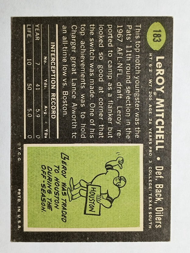 1969 Topps #183 Leroy Mitchell (EXMT)