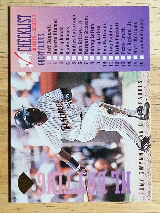 1995 Leaf Checklists #7 Tony Gwynn