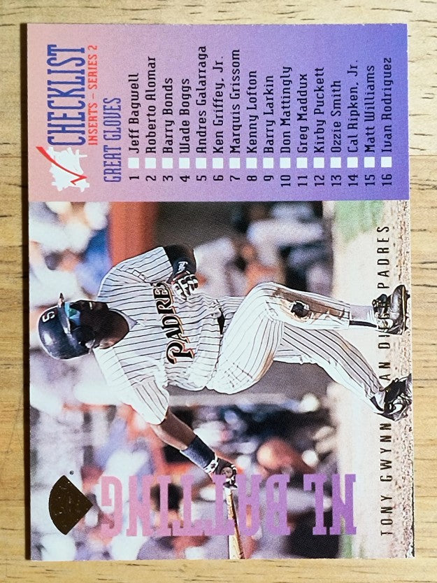 1995 Leaf Checklists #7 Tony Gwynn