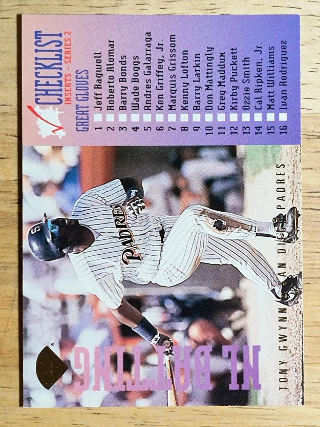 1995 Leaf Checklists #7 Tony Gwynn