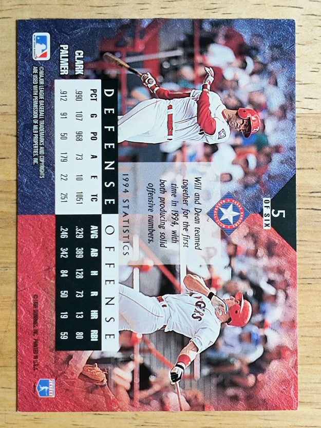 1995 Leaf Cornerstones #5 Will Clark/Dean Palmer