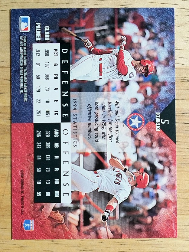 1995 Leaf Cornerstones #5 Will Clark/Dean Palmer