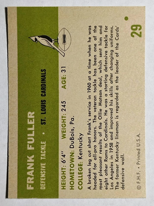 1961 Fleer #29 Frank Fuller (EX)